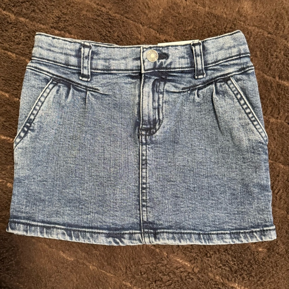 Okie Dokie Blue Distressed Denim Skirt